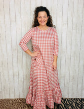 Misty Rose Houndstooth Dress