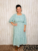 Georgiana Sage Square Neck Dress