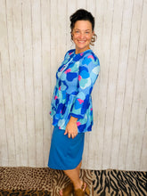 Jordan Tiered Tunic Top- Blue Mix