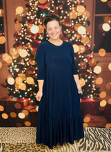 Tonya Marie Tiered Dress- Navy