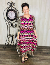 Michella Pink Geometric & Leopard Dress