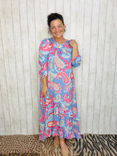 Michella High Low Dress-Blue Floral