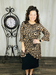 Maria Ruffle Tunic-Leopard