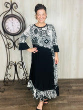 Raquel Black & Paisley Print Dress