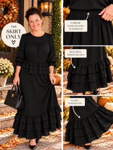 Kimmy Ruffle Skirt (Regular & Plus)-Black