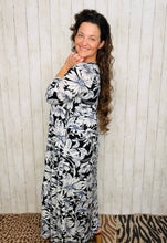 Hannah Tiered Square Neck Dress- Black & Lavender