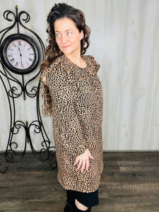 Katrina Leopard Print & Ruffle Tunic