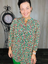 Valarie Green & Coral Top