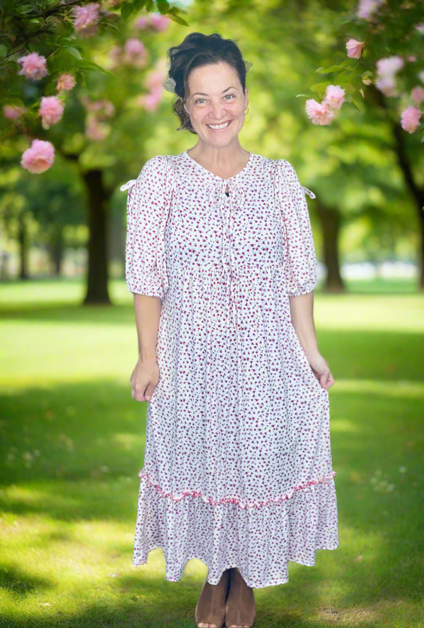Sabrina Ivory & Fuchsia Floral