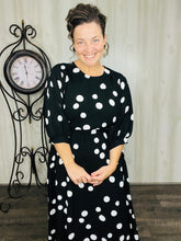 Julia Black & White Polkadot Midi Dress