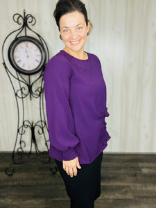Eggplant Woven Style Blouse