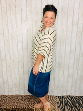 Leslie Mocha & Striped Top