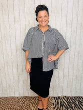 Rylee Black & White Striped Top