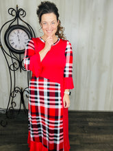 Kelly Midi Dress- Red Christmas Plaid