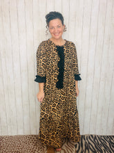 Janice Leopard Dress With Black Ruffles