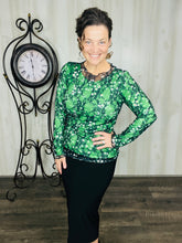 Green & Mesh Daisy Top