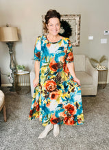 Larissa Teal Floral Dress