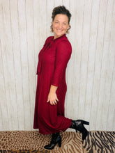 Brenda Bow & Ruffle Burgundy & Gold Dress