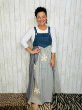 Stripes & Patchwork with Lace Appliqué Overall/Jumper Dress