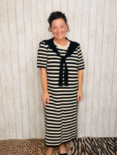 Heather Black & Tan Midi Dress