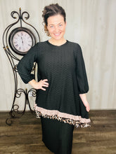 Deborah Honeycomb Fabric Tunic-Black