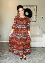 Tonya Tiered Dress- Multicolored Leopard