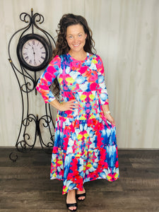 Tonya Tiered Dress-Colorful Dreams