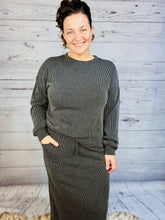 Candice Ribbed Top- Charcoal