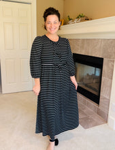 Missy Striped Dress- Black