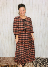 Missy Mocha Brown Plaid Dress