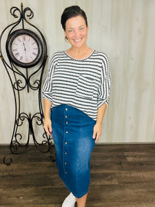 Trina Button Front A-Line Skirt