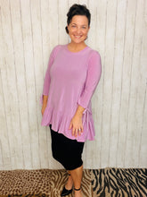 Jenny Ruffle High Low Tunic-Mauve/Lavender