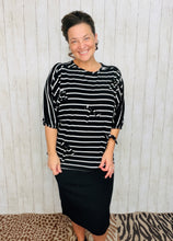 Marissa Ribbed Top- Black & Bows