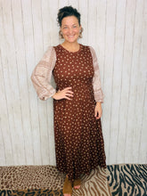 Misty Brown Paisley & Floral Woven Dress