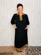 Everyday Class Leopard Detail Dress - Black