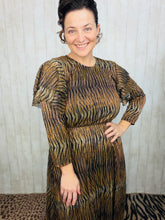 Animal Print & Sequins Belted Dress