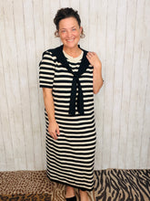 Heather Black & Tan Midi Dress
