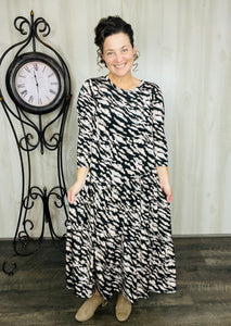 Tonya Marie Tiered Dress-Tiger Print