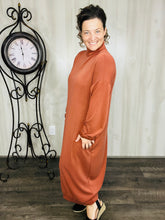 Fabulous Fall Sweatshirt Dress-Copper Bronze