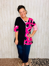 Pink & Leopard Half Sleeve Top