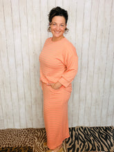 Marissa Ribbed Skirt- Peach Stripe