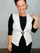 Ornate Button Closure Vest- White or Black