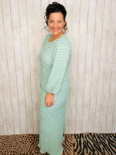 Jennifer Textured Midi Dress- Sage Green