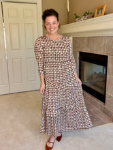Tonya Marie Tiered Dress-Brown & Taupe