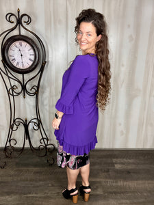 Maria Ruffle Tunic-Purple