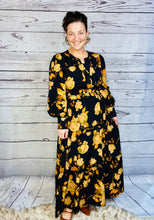 Natasha Smocked Waist Dress- Black Floral