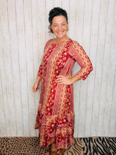 Burgundy Dream Ruffle Hem Dress