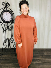 Fabulous Fall Sweatshirt Dress-Copper Bronze