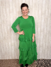 Misty Ruffle Tiered Dress-Emerald