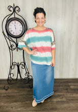 Marci Fringe Long Jean Skirt